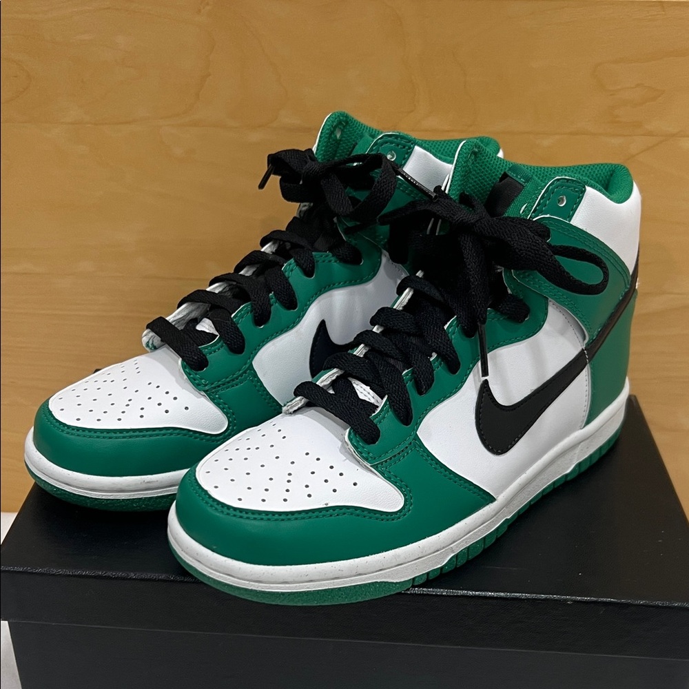 Nike Green and White Sneakers with Black Accents
